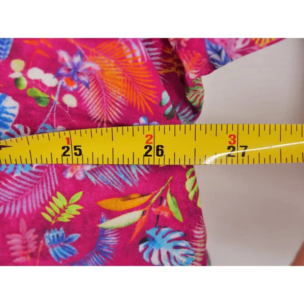 NWT Paul Fredrick Long Staple Cotton Camp Shirt Men XL Pink Tropical Floral